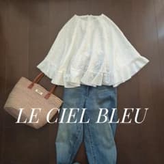 美品✨LE CIEL BLEU✨レースケープポンチョ ブラウス ホワイト - メルカリ