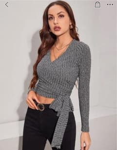 Shein♡カシュクールリブカットソーのサムネイル