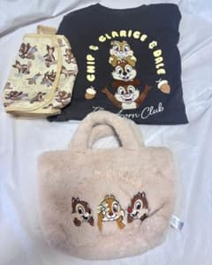 아베일 클라리스 칩과 데일 티셔츠 블랙 M 티슈 케이스 가방