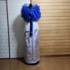 青 フリル付きロングドレスのサムネイル