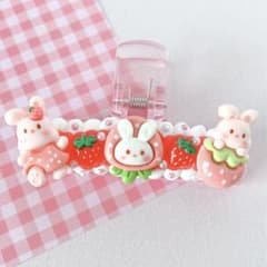 ホイップデコ クリップ うさぎ ピンク いちご ブッククリップ - メルカリ