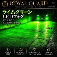 爆光 ライムグリーン LEDフォグ H8 H11 H16 ロイヤルガードオメガ
