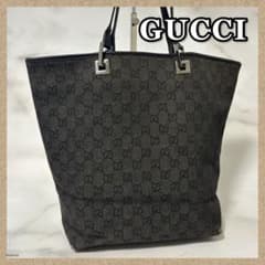 GUCCI＊グッチ＊トートバッグ＊黒＊GG柄 - メルカリ