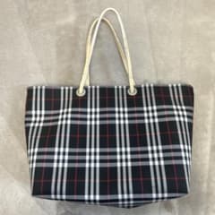 Burberryハンドバッグブラックギンガムチェックレディースバッグ 