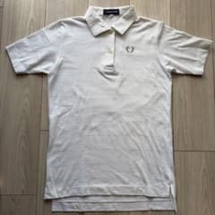 フレッドペリー ポロシャツ レディース ホワイト 月桂樹　刺繍 シルバー　S相当