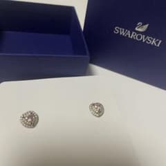 Swarovski ハート型クリスタルピアス シルバー ピンク ゴールドのサムネイル