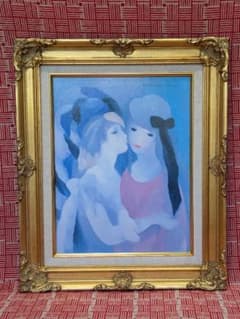 絵画シリーズ NO13 マリーローランサン「接吻」F6 複製 総金箔装飾額縁 絵画シリーズ NO13 マリーローランサン「接吻」F6 複製 総金箔装飾額縁