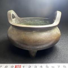 中国古玩 宣徳 古銅香炉 869g/幅約12㎝ 東Y8-0501⑤タサト - メルカリ