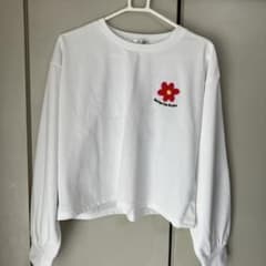 フラワー刺繍 クロップド長袖Tシャツのサムネイル
