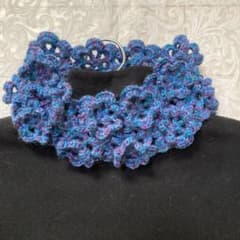 かぎ針編み立体お花のモチーフ　マフラー　スヌードのサムネイル