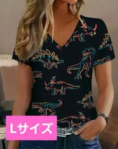 恐竜柄Tシャツ　レディースLのサムネイル