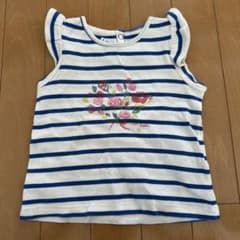 PETIT BATEAU ボーダー フリル ノースリーブ 86cmのサムネイル