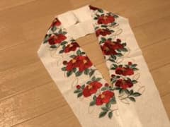半襟　椿　刺繍のサムネイル