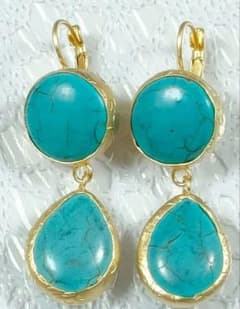 ①-3 Turkish-style accessories, turquoise dangling earrings.