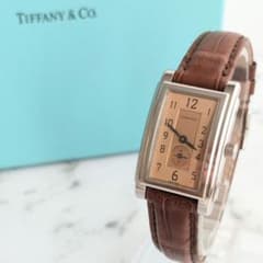 訳あり 箱付き ティファニー Tiffany グランド オレンジ文字盤 腕時計 