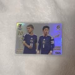 サッカー日本代表ぷっちょ トレーディングカード堂安律 遠藤航 スーパーレアのサムネイル