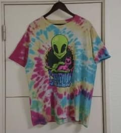 タイダイTシャツ エイリアンと猫 古着 ビッグプリントのサムネイル