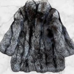 SAGAFOX サガフォックス シルバーフォックス 肉厚 毛皮コート ミドル丈