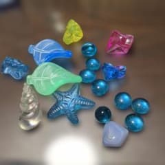ガラス製 海の生き物・宝石風オブジェ セットのサムネイル