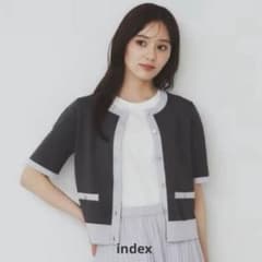 index ラメバイカラー 半袖ニットカーディガンのサムネイル