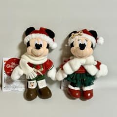 新品タグ付 ミッキー ミニー ぬいぐるみバッジ セット クリスマス2025