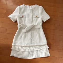 春ワンピ♡ツイードミニワンピース♡ホワイトのサムネイル