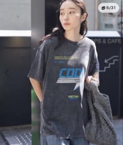 ヴィンテージ風 プリント 半袖 Tシャツ ブラックのサムネイル