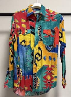 【希少】90s Wrangler USA製 総柄シャツのサムネイル