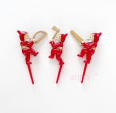 ケーキピック　ケーキトッパー　飾り 森の小人 サンタ　クリスマス　新品