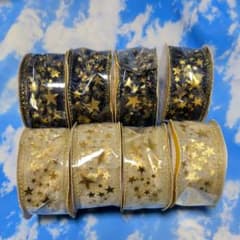 星柄 リボン 8個セット まとめ売り　30mm×1.5mのサムネイル