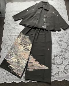 留袖リメイク ジャケット パンツ トップス セットアップ アンサンブル 
