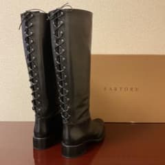 37 SARTORE バックレース ロングブーツ ジョッキーブーツ レザー 24