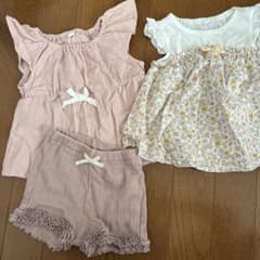 女の子 トップス 2枚セット フリル 花柄のサムネイル