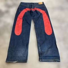 EVISU No.2 2000 赤カモメ シンチバック デニムパンツ - メルカリ