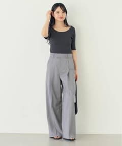 NOBLE ノーブル】エステルツイルストレッチスラックスパンツ グレー 38