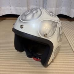 スモール ジェット 白シルバーフレアドクロ ヘルメット - メルカリ