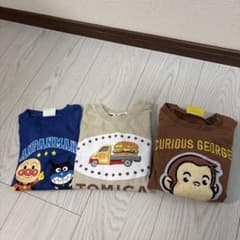 アンパンマン トミカ おさるのジョージ 長袖Tシャツ 3枚セットのサムネイル