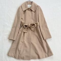 極美品・カシミヤ100%✨ef-de　ロングコート　ベルト　Aライン　比翼