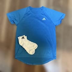 限定割引adidas メッシュTシャツ ブルー Mサイズ ソックス付き