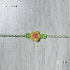 ハンドメイド ビーズ ミサンガ ブレスレット アクセサリー お花 フラワーのサムネイル