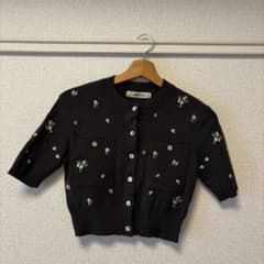 COCO DEAL 刺繍ニットカーディガン チャコール | Mercari