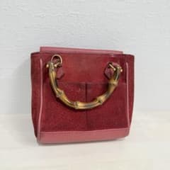 美品】GUCCI バンブー ミニトート 赤 スエード ショルダー付 - メルカリ