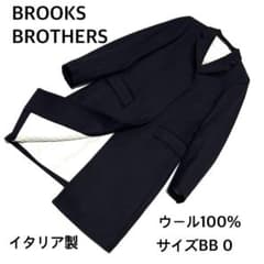 美品 ブルックスブラザーズ チェスターコート 黒 伊製 ウール100