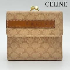 CELINE セリーヌ マカダム柄 PVC 三つ折り財布 ベージュ レディース