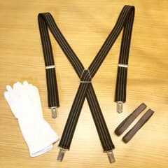 ブライダル新郎サスペンダー&アームバンド&グローブセットのサムネイル