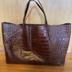 Felisiフェリージ 10-45 ブラック クロコ型トートバッグ 美品 美品】Felisi フェリージ トートバッグ クロコ型押し 10-45 ブラウン