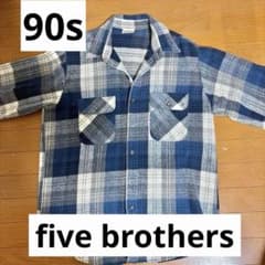 ビンテージ ネルシャツ ファイブブラザー L 90s five brother - メルカリ