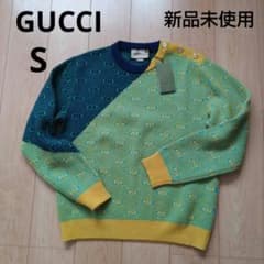 GUCCIロゴ カラーブロックニットセーター - メルカリ