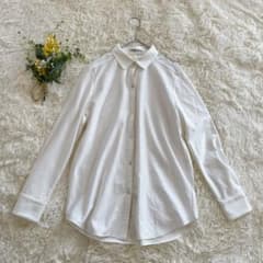 美品GEORGES RECH サイズ38ホワイトストレッチ機能長袖シャツ楽ちん 