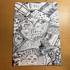 白黒点描アート A4サイズのサムネイル